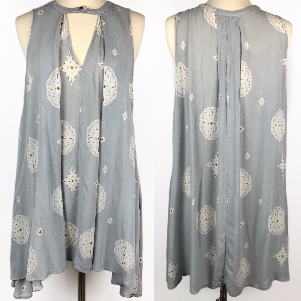 Free People Tree Halter Swing Medallion Tunic Dress